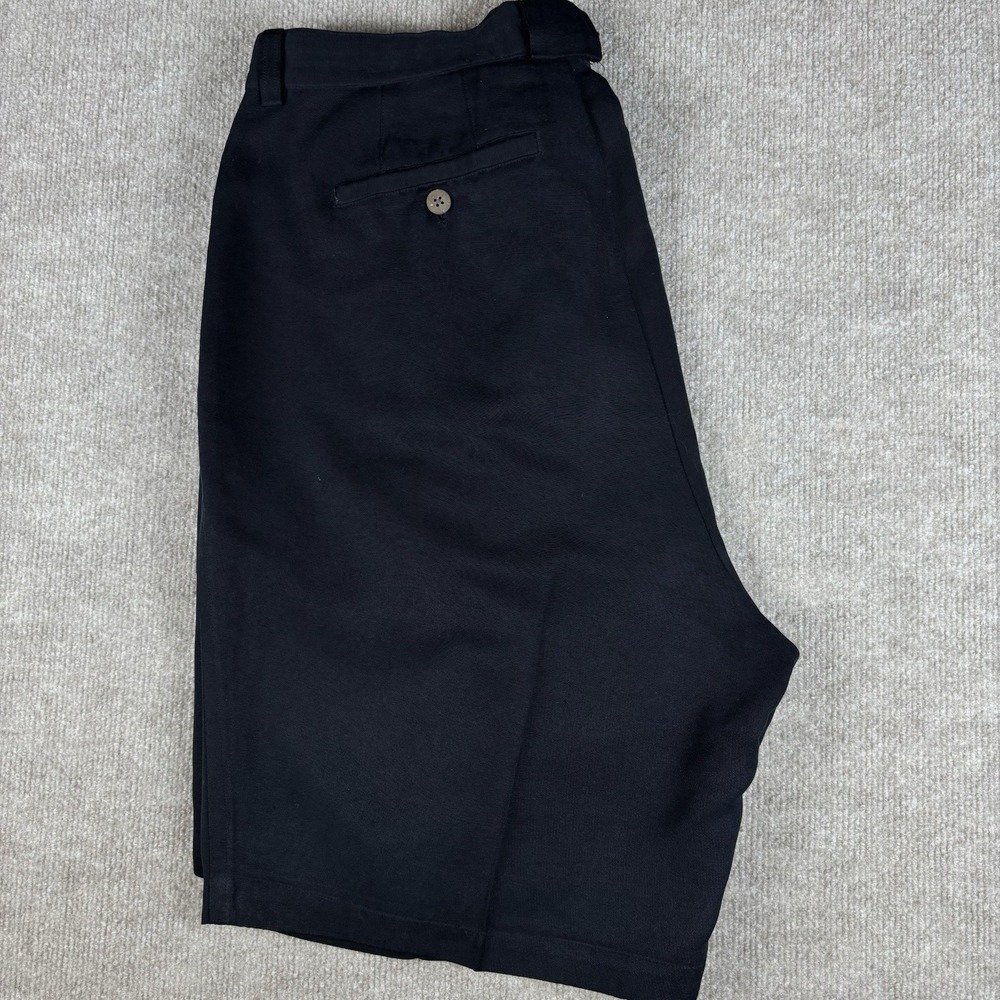 Tommy Bahama Mens 38 Black Silk Relax Fit Shorts Flat Front‎ Casual Golf 9"